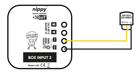 Podłączenie czujnika DS18B20 do modułu nippy BOX
